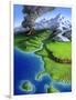 A Montage of Earth's Features Including a Volcano, River, Storm and Mountains-null-Framed Art Print