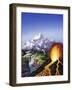 A Montage of Earth's Features Including a Volcano, River, Storm and Mountains-null-Framed Art Print