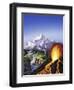 A Montage of Earth's Features Including a Volcano, River, Storm and Mountains-null-Framed Art Print