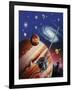 A Montage of the Universe Featuring Astronomical Objects and an Exploratory Craft-null-Framed Art Print