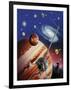 A Montage of the Universe Featuring Astronomical Objects and an Exploratory Craft-null-Framed Art Print