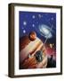 A Montage of the Universe Featuring Astronomical Objects and an Exploratory Craft-null-Framed Art Print