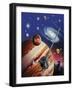 A Montage of the Universe Featuring Astronomical Objects and an Exploratory Craft-null-Framed Art Print