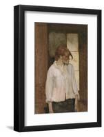 "A Montrouge" - Rosa la Rouge, 1886-1887-Henri de Toulouse-Lautrec-Framed Art Print