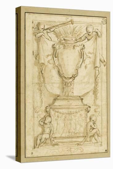 A Monument, Surrounded by Four Figures of Children-Alessandro Algardi-Stretched Canvas