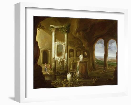 A Monument to Augustus, in a Grotto with Figures-Charles-Cornelisz de Hooch-Framed Giclee Print