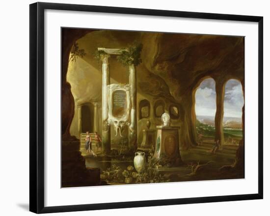 A Monument to Augustus, in a Grotto with Figures-Charles-Cornelisz de Hooch-Framed Giclee Print