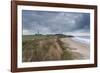 A moody sky looms over the coast at Happisburgh, Norfolk, England, United Kingdom, Europe-Jon Gibbs-Framed Photographic Print