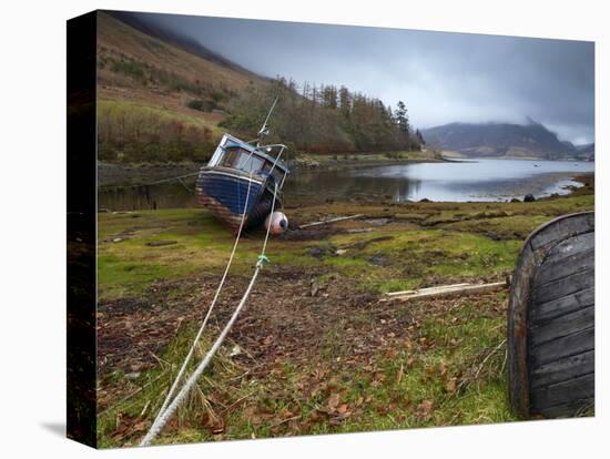 A Moody Winter Morning at Loch Long, Lochalsh, Scotland, United Kingdom, Europe-Jon Gibbs-Stretched Canvas