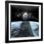 A Moon Rises Above a Stormy Gas Giant Planet-null-Framed Art Print