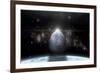 A Moon Rises Above a Stormy Gas Giant Planet-null-Framed Art Print