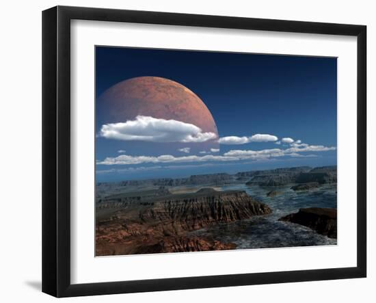 A Moon Rises over a Young World-Stocktrek Images-Framed Premium Photographic Print