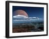 A Moon Rises over a Young World-Stocktrek Images-Framed Premium Photographic Print