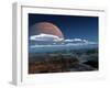 A Moon Rises over a Young World-Stocktrek Images-Framed Premium Photographic Print