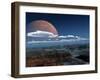 A Moon Rises over a Young World-Stocktrek Images-Framed Photographic Print