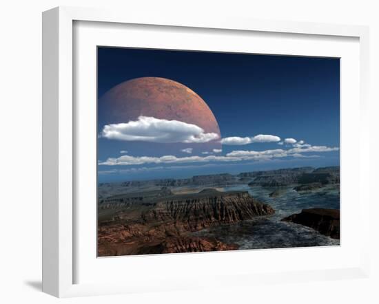 A Moon Rises over a Young World-Stocktrek Images-Framed Photographic Print