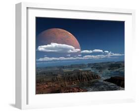 A Moon Rises over a Young World-Stocktrek Images-Framed Photographic Print