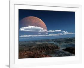 A Moon Rises over a Young World-Stocktrek Images-Framed Photographic Print