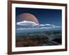 A Moon Rises over a Young World-Stocktrek Images-Framed Photographic Print