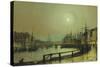 A Moonlit Harbour, 1883-John Atkinson Grimshaw-Stretched Canvas