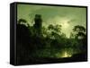 A Moonlit Lake by a Castle-Joseph Wright of Derby-Framed Stretched Canvas