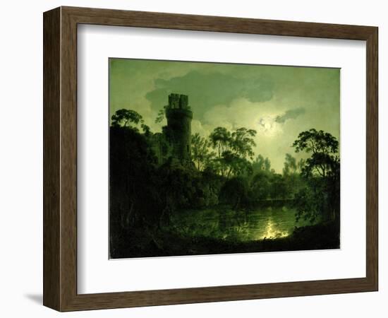 A Moonlit Lake by a Castle-Joseph Wright of Derby-Framed Giclee Print