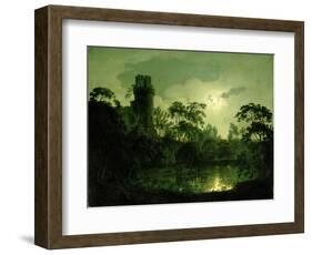 A Moonlit Lake by a Castle-Joseph Wright of Derby-Framed Giclee Print