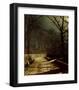 A Moonlit Lane, With Two Lovers by a Gate-John Atkinson Grimshaw-Framed Giclee Print