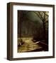 A Moonlit Lane, With Two Lovers by a Gate-John Atkinson Grimshaw-Framed Giclee Print