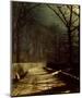 A Moonlit Lane, With Two Lovers by a Gate-John Atkinson Grimshaw-Mounted Giclee Print