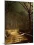 A Moonlit Lane, with Two Lovers by a Gate-John Atkinson Grimshaw-Mounted Premium Giclee Print