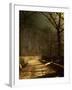 A Moonlit Lane, with Two Lovers by a Gate-John Atkinson Grimshaw-Framed Giclee Print