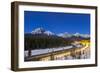 A Moonlit Nightscape over the Bow River and Morant's Curve in Banff National Park, Canada-null-Framed Photographic Print