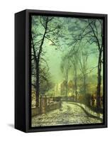 A Moonlit Road, 19th Century-John Atkinson Grimshaw-Framed Stretched Canvas