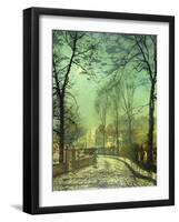 A Moonlit Road, 19th Century-John Atkinson Grimshaw-Framed Giclee Print