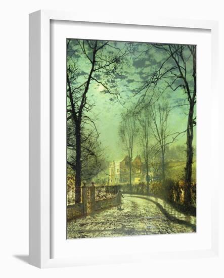 A Moonlit Road, 19th Century-John Atkinson Grimshaw-Framed Giclee Print