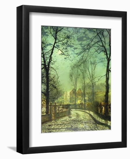 A Moonlit Road, 19th Century-John Atkinson Grimshaw-Framed Giclee Print