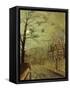 A Moonlit Road-John Atkinson Grimshaw-Framed Stretched Canvas