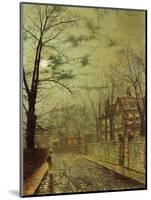 A Moonlit Road-John Atkinson Grimshaw-Mounted Premium Giclee Print