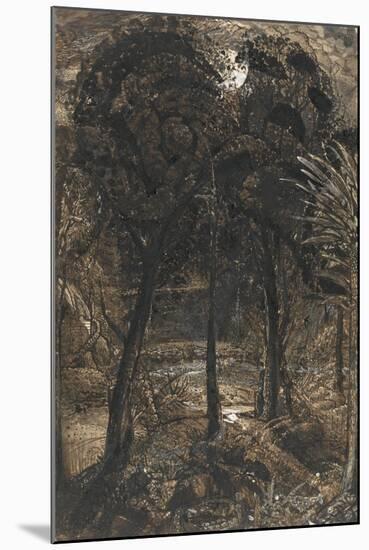A Moonlit Scene with a Winding River, 1827-Samuel Palmer-Mounted Giclee Print