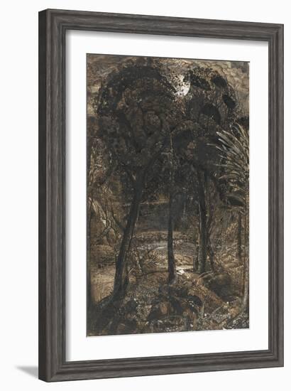 A Moonlit Scene with a Winding River, 1827-Samuel Palmer-Framed Giclee Print