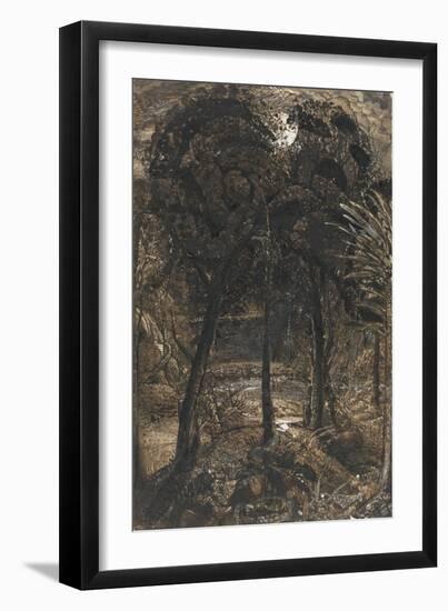 A Moonlit Scene with a Winding River, 1827-Samuel Palmer-Framed Giclee Print