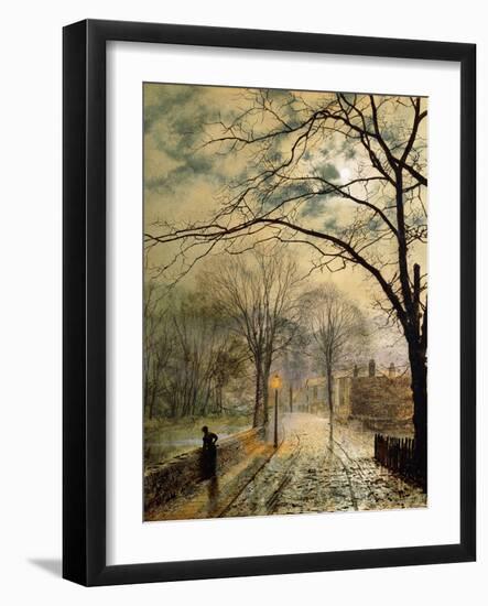 A Moonlit Stroll, Bonchurch, Isle of Wight, 1878-John Atkinson Grimshaw-Framed Premium Giclee Print