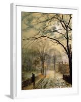 A Moonlit Stroll, Bonchurch, Isle of Wight, 1878-John Atkinson Grimshaw-Framed Premium Giclee Print