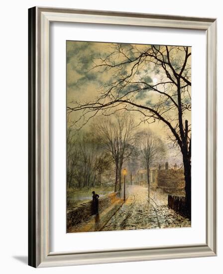 A Moonlit Stroll, Bonchurch, Isle of Wight, 1878-John Atkinson Grimshaw-Framed Giclee Print