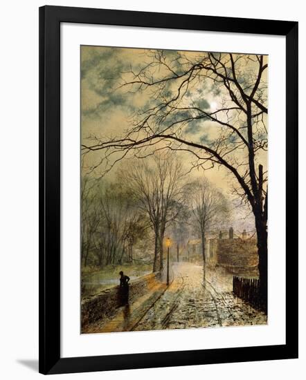 A Moonlit Stroll, Bonchurch, Isle of Wight, 1878-John Atkinson Grimshaw-Framed Giclee Print