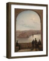 A Moonlit View of Fort St Angelo, Valletta, 1887-Giancinto Gianni-Framed Giclee Print