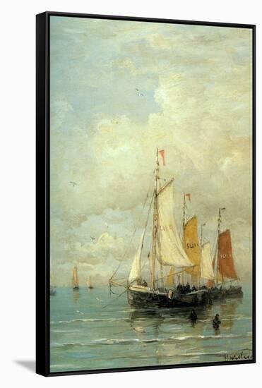 A Moored Fishing Fleet-Hendrik William Mesdag-Framed Stretched Canvas