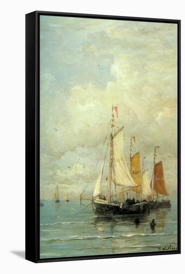 A Moored Fishing Fleet-Hendrik William Mesdag-Framed Stretched Canvas