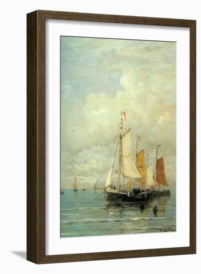 A Moored Fishing Fleet-Hendrik William Mesdag-Framed Art Print